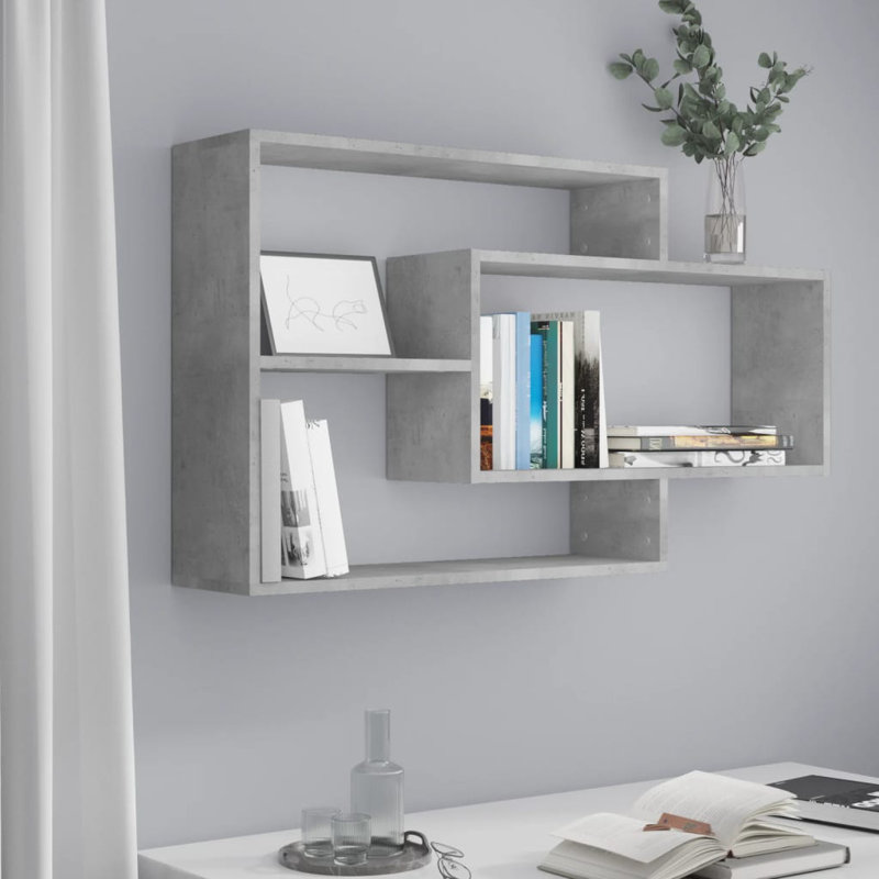 Jaleshia 3 Piece Floating Shelf, Concrete Grey