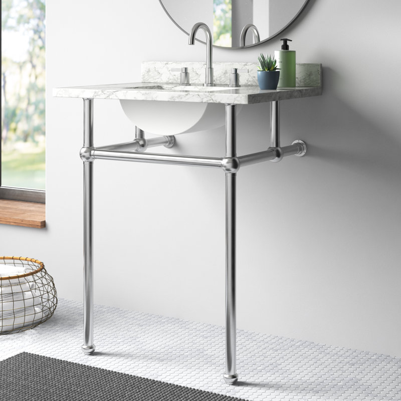 Base de meuble-lavabo simple 24 po Templeton, Chrome poli