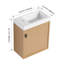 Meuble-lavabo mural 18,5 po avec lavabo en résine, porte simple à fermeture douce, panneau de fibres à densité moyenne, bois naturel (KD-Packing)-410472017