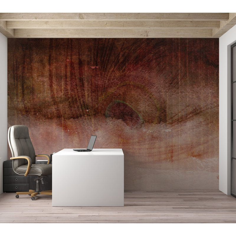 Peel & Stick Wall Mural - Brown Concrete Expression, 57" W x 41" L