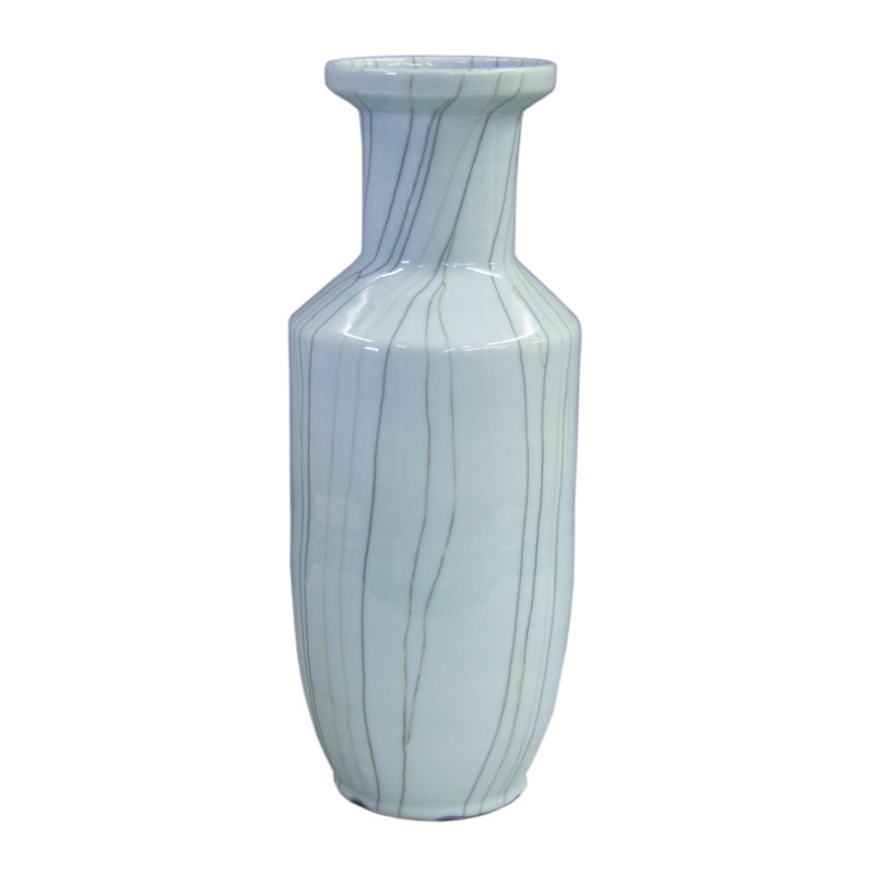 Vase de plancher en porcelaine bleu intérieur / extérieur 25 po