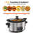 4 Quart Programmable Slow Cooker, Digital Slow Cooker With Timer, 3 Cooking Modes, Locking Lid, Dishwasher-safe Ceramic Pot, Glass Lid, Stainless Steels