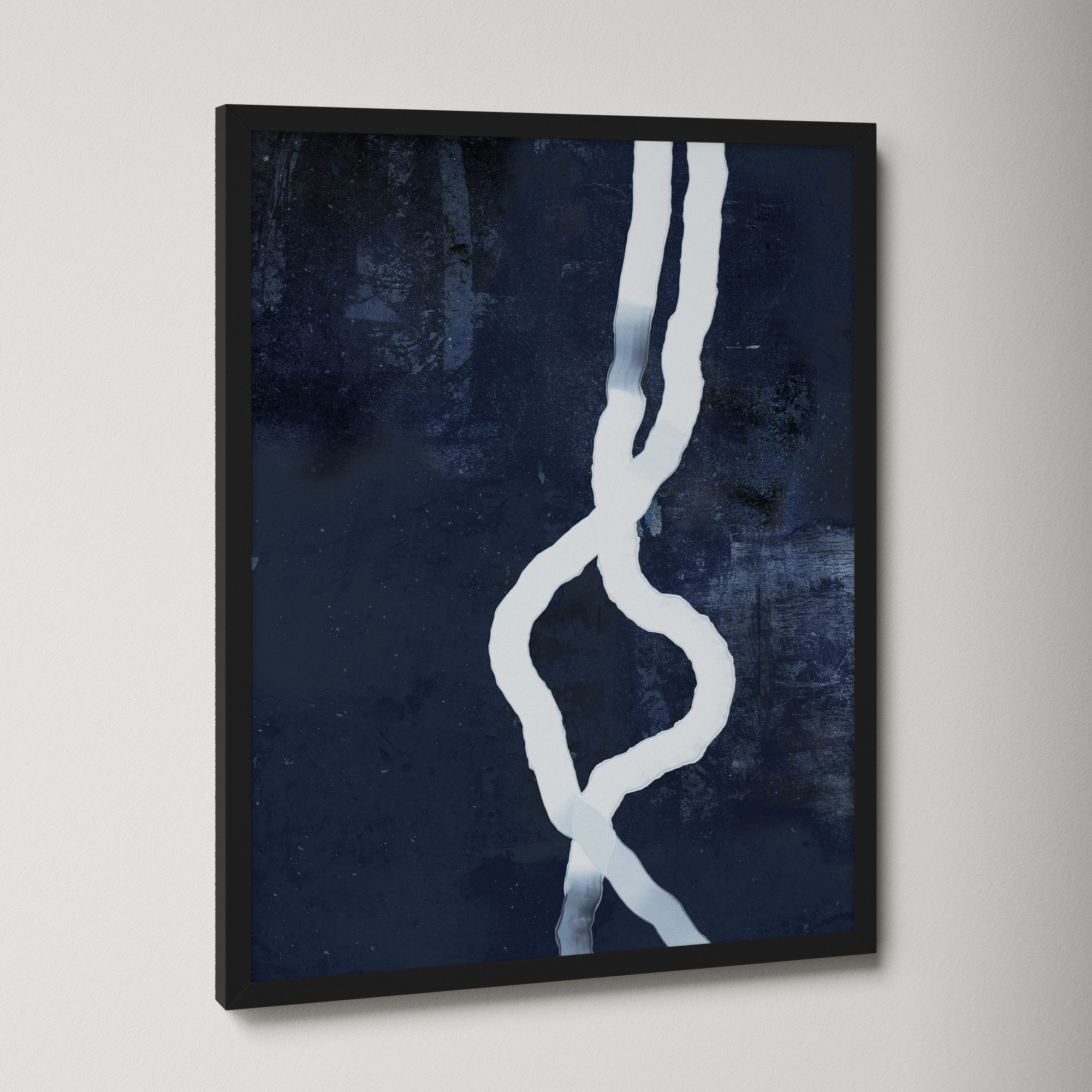 White Rope 3 by Jacques Pilon, 25" H x 20" W, Black