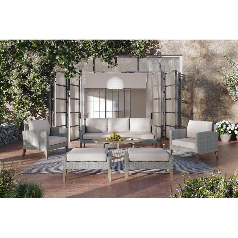 Ensemble de conversation pour patio 6 pièces Lucele, Beige