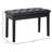 Black Duet Piano Bench With Faux Leather Padding And Wooden Structure Keyboard Cushion Solid Frame For Duets