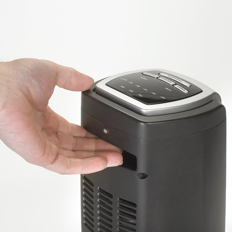 Black Ceramic Electric Tower Heater with Adjustable Thermostat