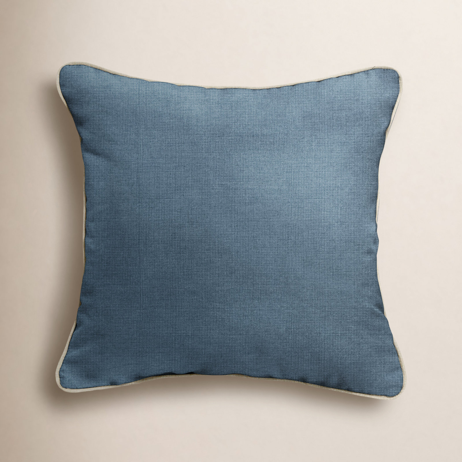 Jaclyn Sunbrella® Throw Pillow, 18" x 18", Natural/Blue