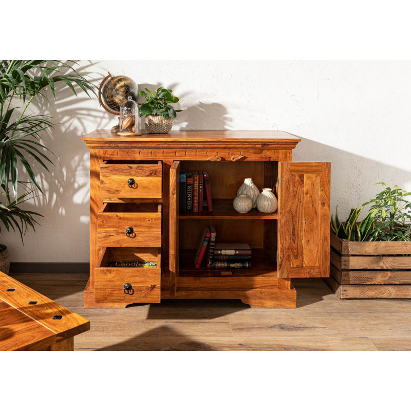 Oxford Solid Wood 106 cm W Chest of 3 Drawers, Nougat