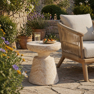 Outdoor/Indoor Lightweight Concrete Side Table