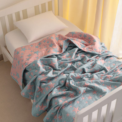 Couverture en mousseline de coton réversible et légère pour tout-petits 3 couches, 30 po x 40 po