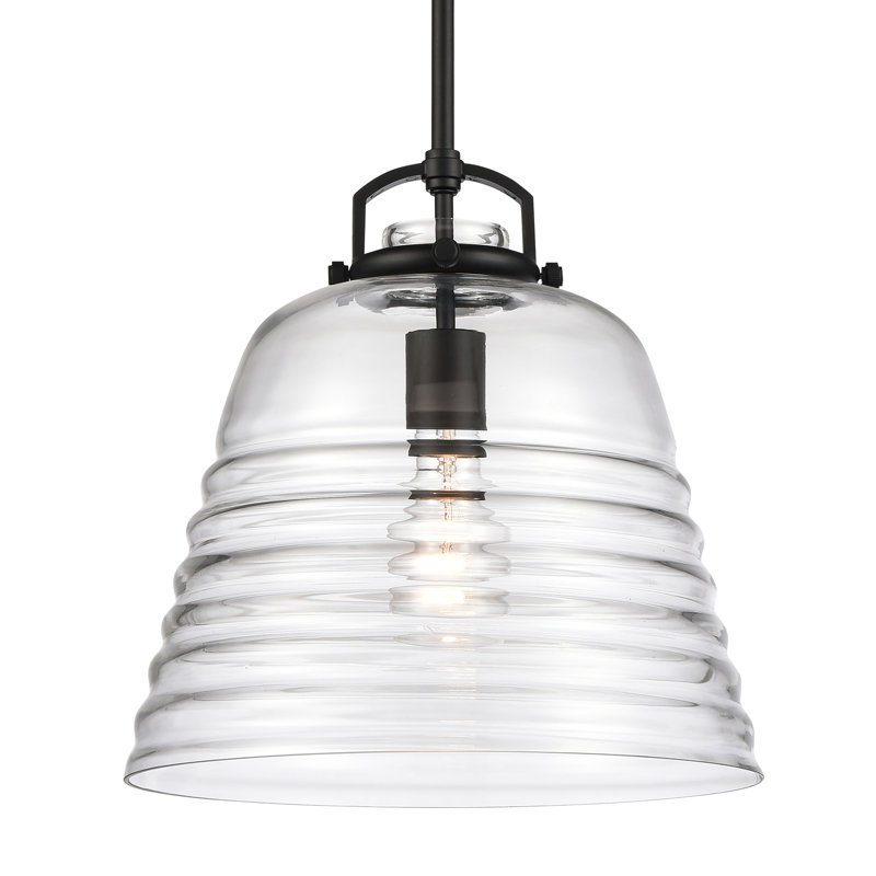 Current 12'' Wide 1-Light Pendant - Matte Black, 12" H x 12" W x 12" D, Black