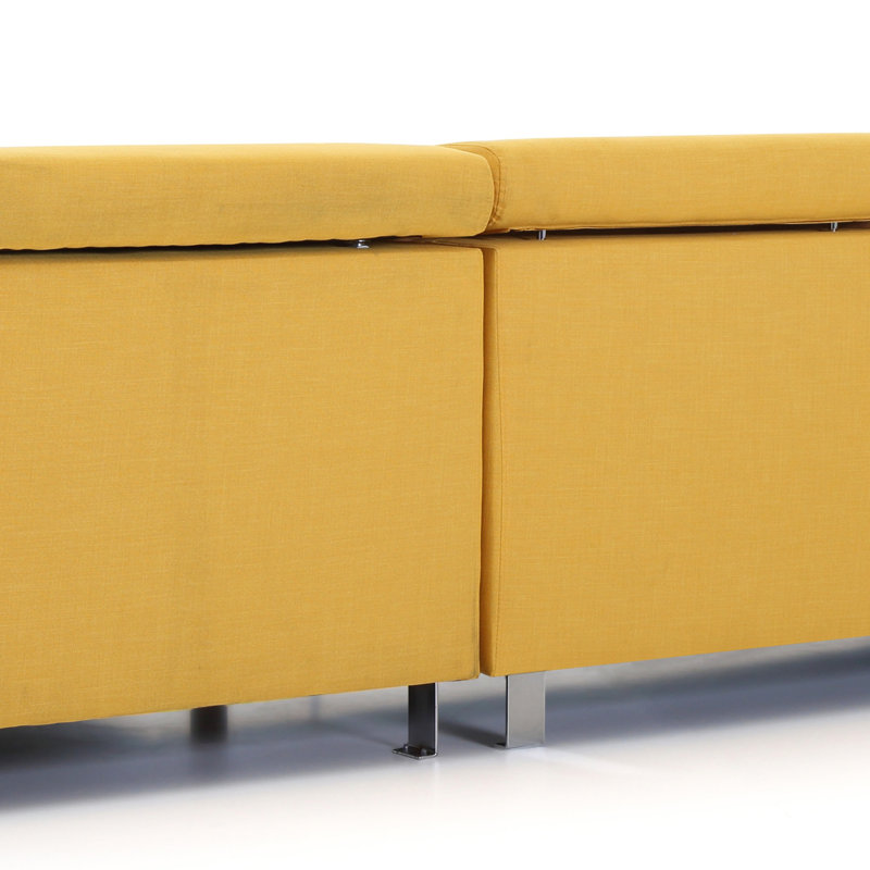 Canapé modulaire longue durée (sans repose-pieds), Tissu jaune