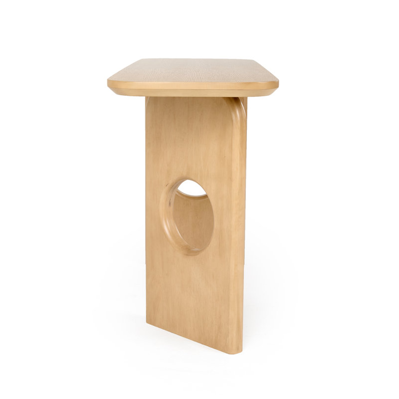 White Oak Rectangular Drop Leaf Console Table