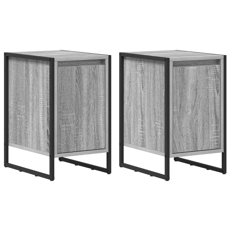 39.5cm W Manufactured Wood Bedside Table, Grey Sonoma