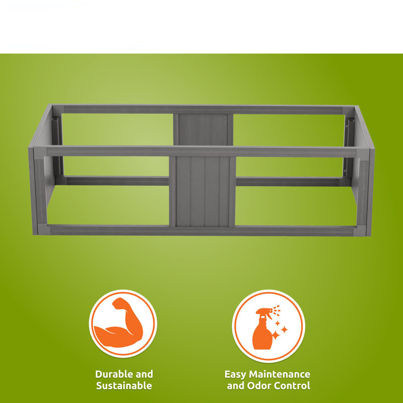 Connecteur pour enclos modulaire empilable Deneishia, Gris, H 11,7 po x l 18,54 po x P 42,99 po