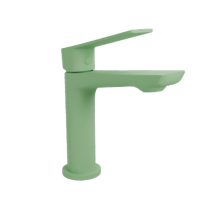 Slim Matte Green Single Hole Bathroom Faucet