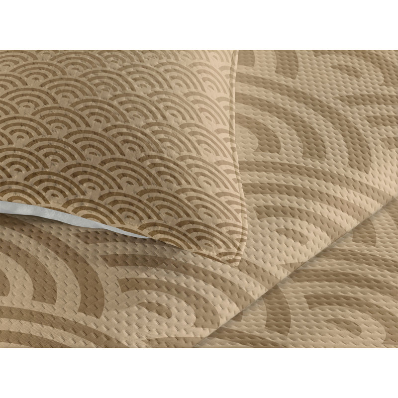 Modern & Contemporary Polyester Geometric Shapes Coverlet, King Bedspread + 2 Shams