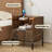 18.9’’ W Mid Century Modern Nightstand With Built-in Outlets, Glass Top & Metal Legs, Wood Bedside Table With 1 Drawer And Open Storage-765013329