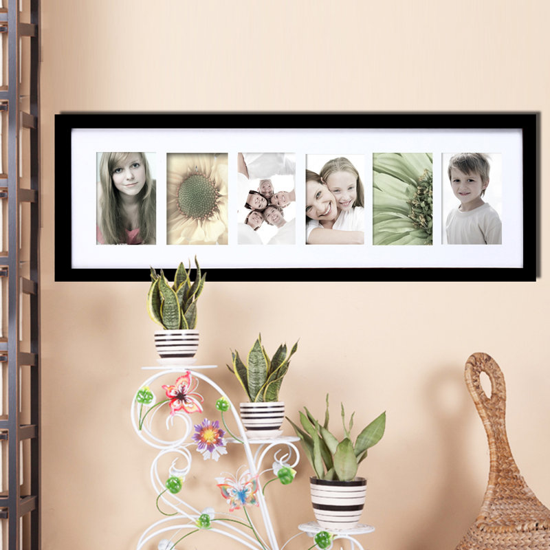 Pierce Manufactured Wood, Glass Picture Frame with Mat, Black