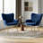Plush Lambswool-Style Side Chair - Metal Leg Lounge Armchair-313103188