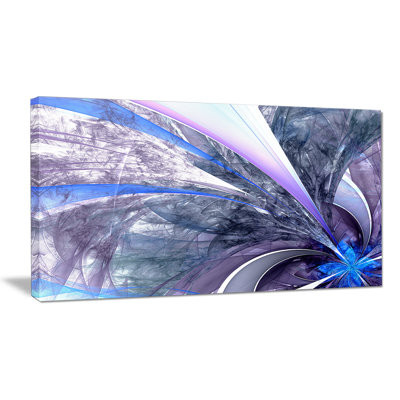 «Bright Blue Fractal Flower Design», impression sur toile tendue