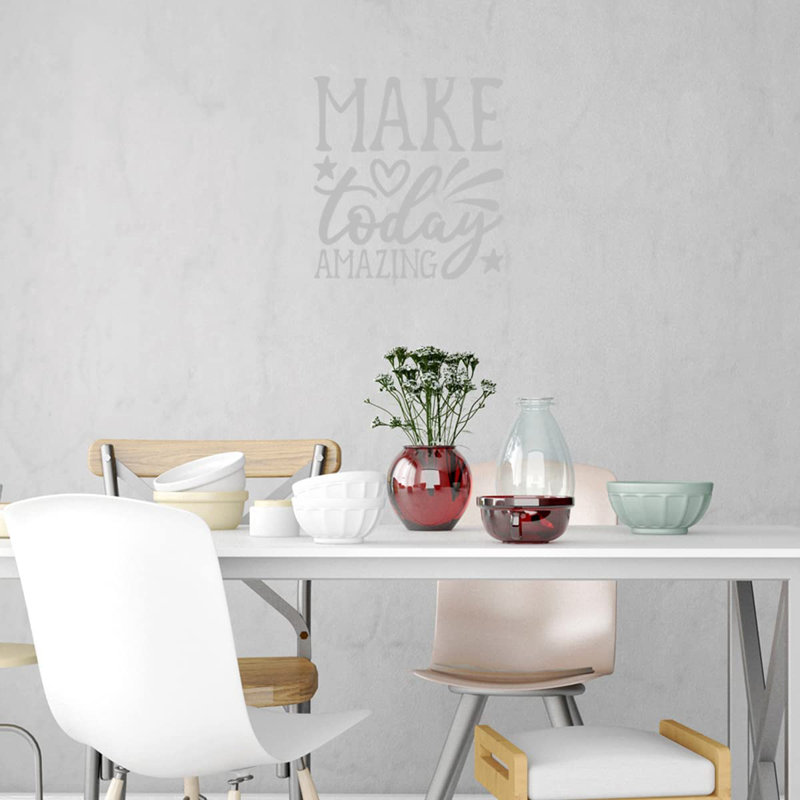 Adhésif décoratif «Make Today Amazing Inspirational», Argent, H 23 po x l 22 po