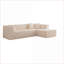 Canapé modulaire à assise profonde en L 105,5 po pour salon modulaire | Beige | Polyester-1864122707
