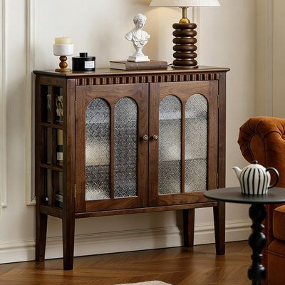 Buffet rétro en noyer noir 33,07 po