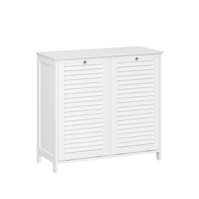 RiverRidge Ellsworth Double Tilt-Out Laundry Hamper Cabinet with Removable Cloth Storage Bag - White