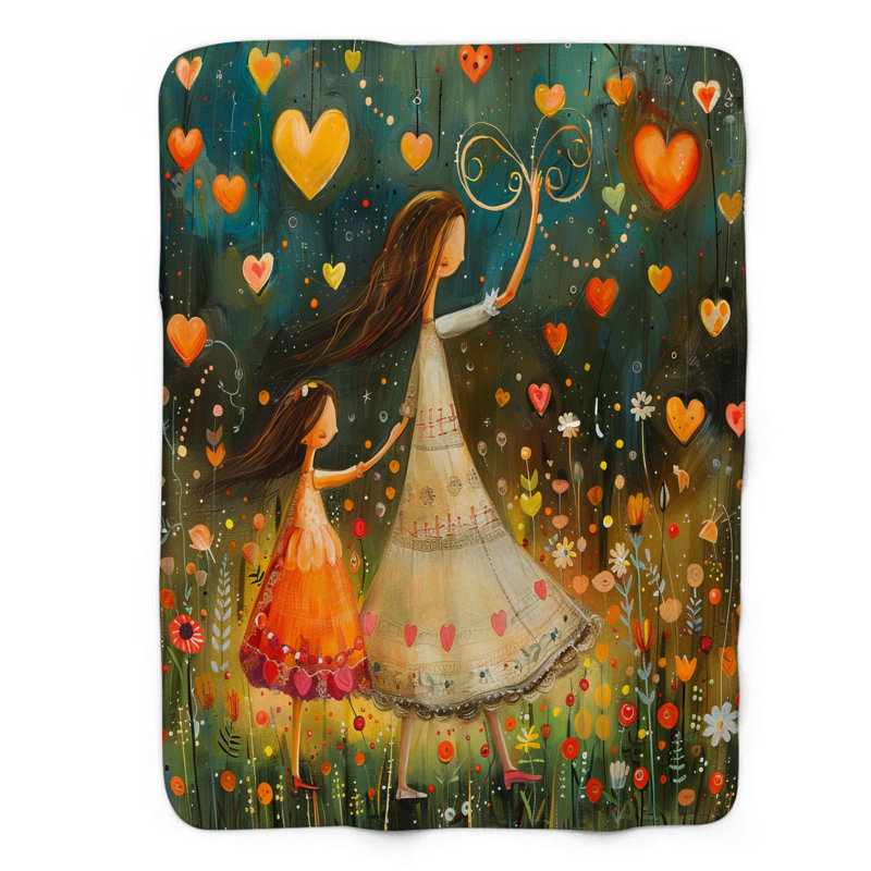 Duo mère-fille - couverture de qualité supérieure 1 pièce, Lit simple