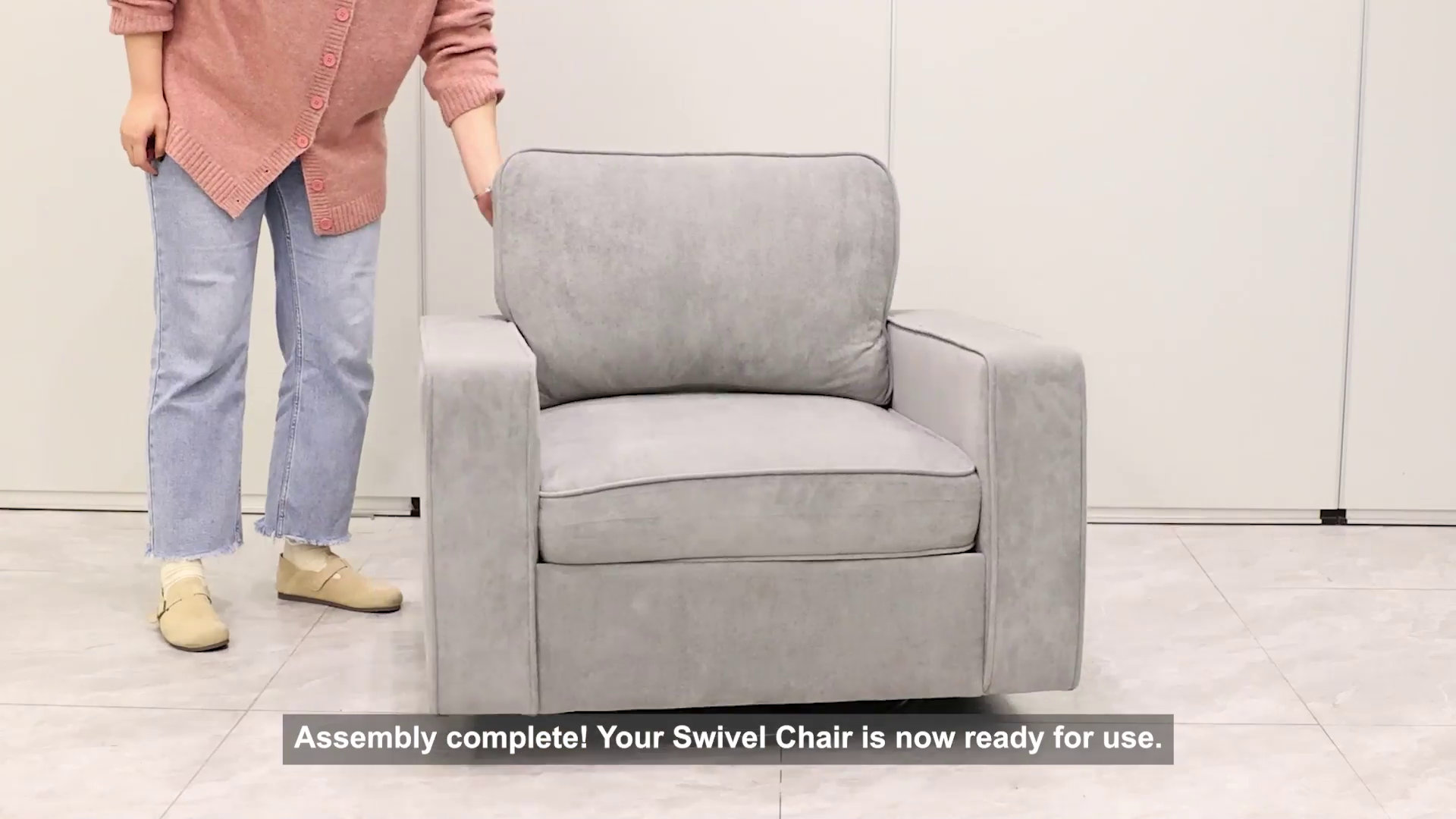 36.2" Wide Upholstered Swivel Accent Armchair