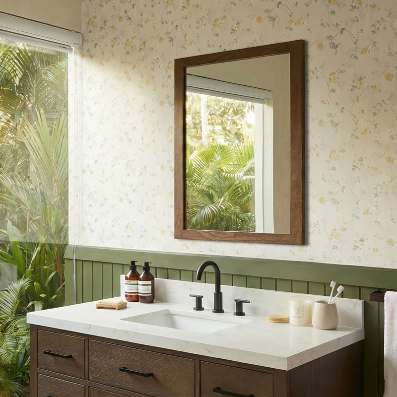 Miroir ARIEL, L 24 po x P 0,8 po x H 32 po, Chêne brun