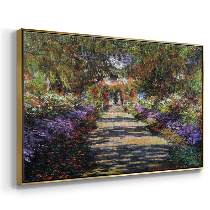 Sentier dans le jardin de Monet à Giverny, 1901 sur toile, H 41 po x l 27 po x P 2 po, Or