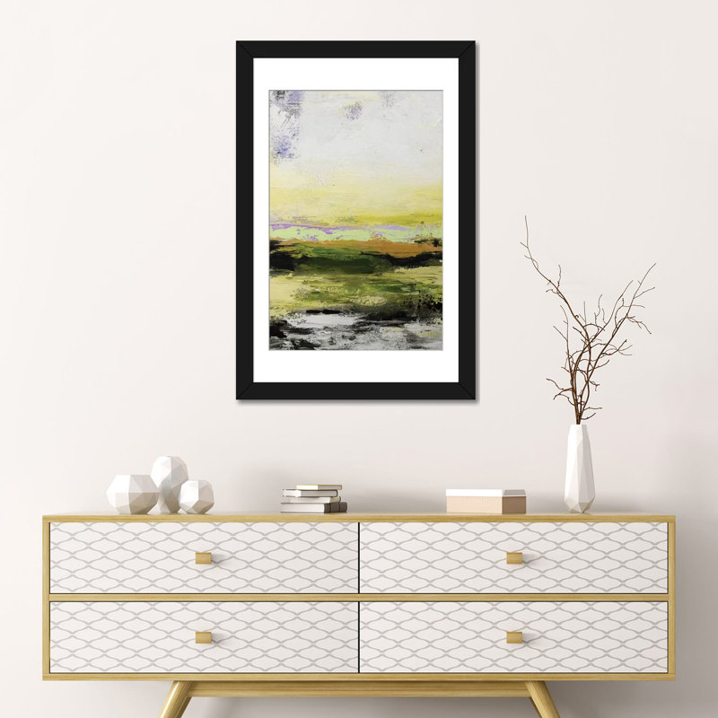 « abstract landscape xiv », impression sur toile, H 32 po x l 24 po x P 1 po, Papier d'art encadré noir, Blanc