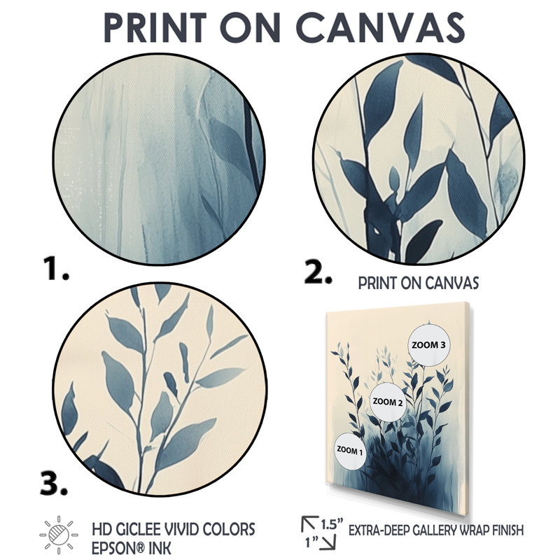 Baisden - Floral Canvas Art Print, H 40 po x l 30 po, Reproduction encadrée sans passe-partout, Blanc
