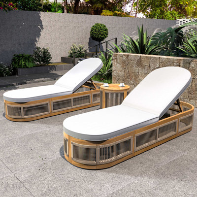 Chaise longue d'extérieur 3 pièces Ekua