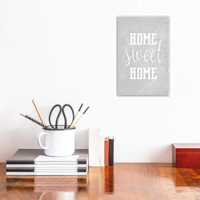Home Sweet Home Light Grey by Monika Strigel - Wrapped Canvas Print