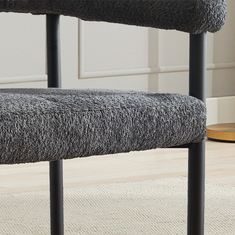 Tabouret de comptoir rembourré avec structure en métal (ensemble de 2), Gris foncé