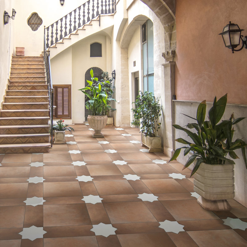 Argile Bordeaux 24-5/8 In. X 24-5/8 In. Porcelain Floor And Wall Tile Kit, Brown/Beige