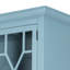 Armoire bleue / crédences 39,4 x 18 x 83 po - look moderne français décontracté et attrayant 45%, 35% solide, 10% verre, placage