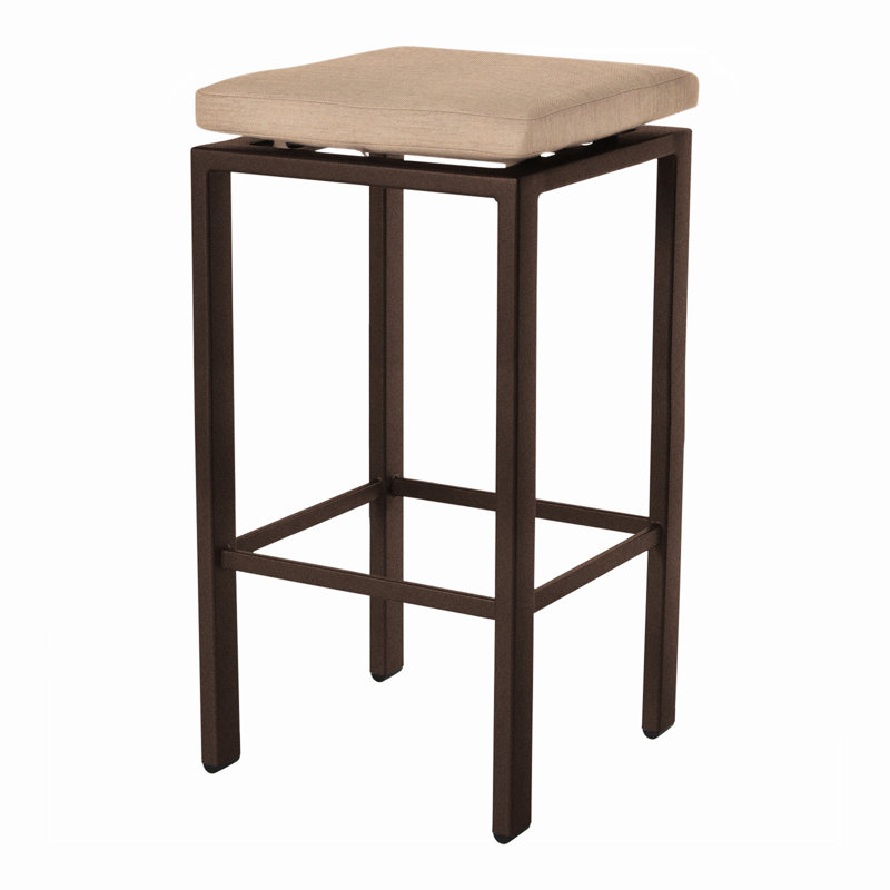 Aris Outdoor Bar Stool, Flagship Stone Sunbrella®, Copper Creek, 31.25"