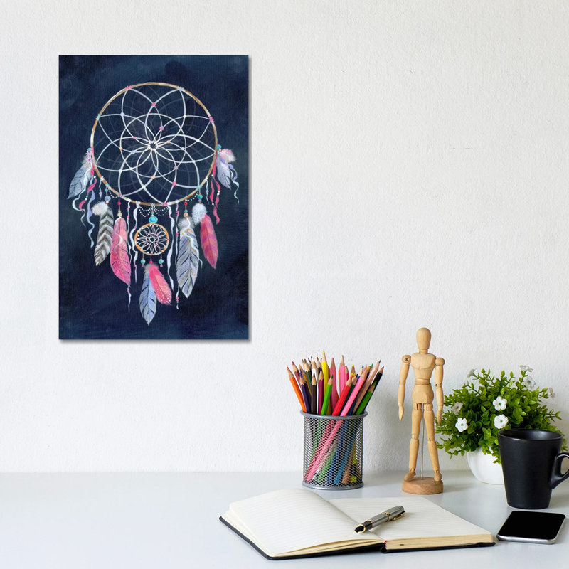 Dreamcatcher, Dark 1 Piece Wrapped Canvas Painting, 20.32 cm H x 30.48 cm W