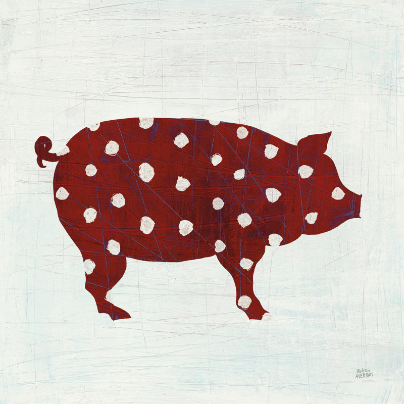 Modern Americana Farm I On White by Melissa Averinos - Wrapped Canvas Painting, 30cm H x 30cm W