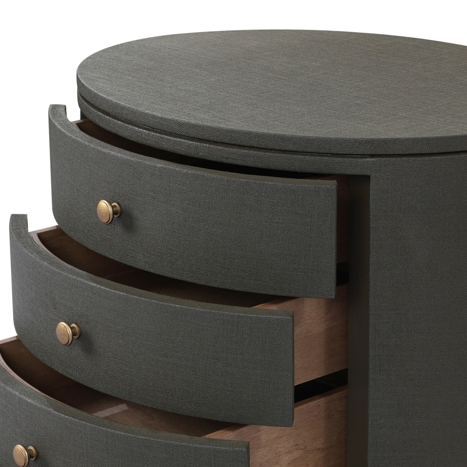 Yazmin 4 - Drawer Nightstand, Dark Green Lacquered Linen