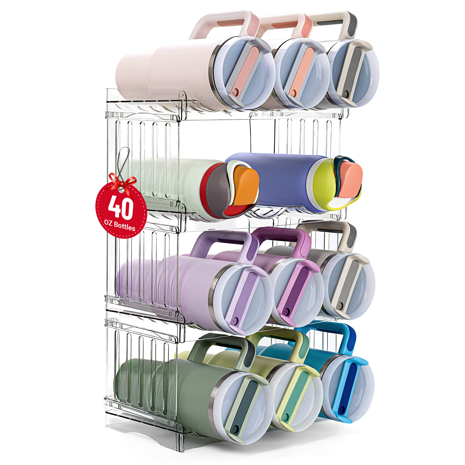 Rebrilliant Water Bottle Organizer for Stanley 40 oz Tumbler with Handle, Patented Pantry Kitchen Organizers and Storage for Stanley Cup Accessories, Stackable Water Bottle Holder Wine Rack Gifts & Reviews | Wayfair