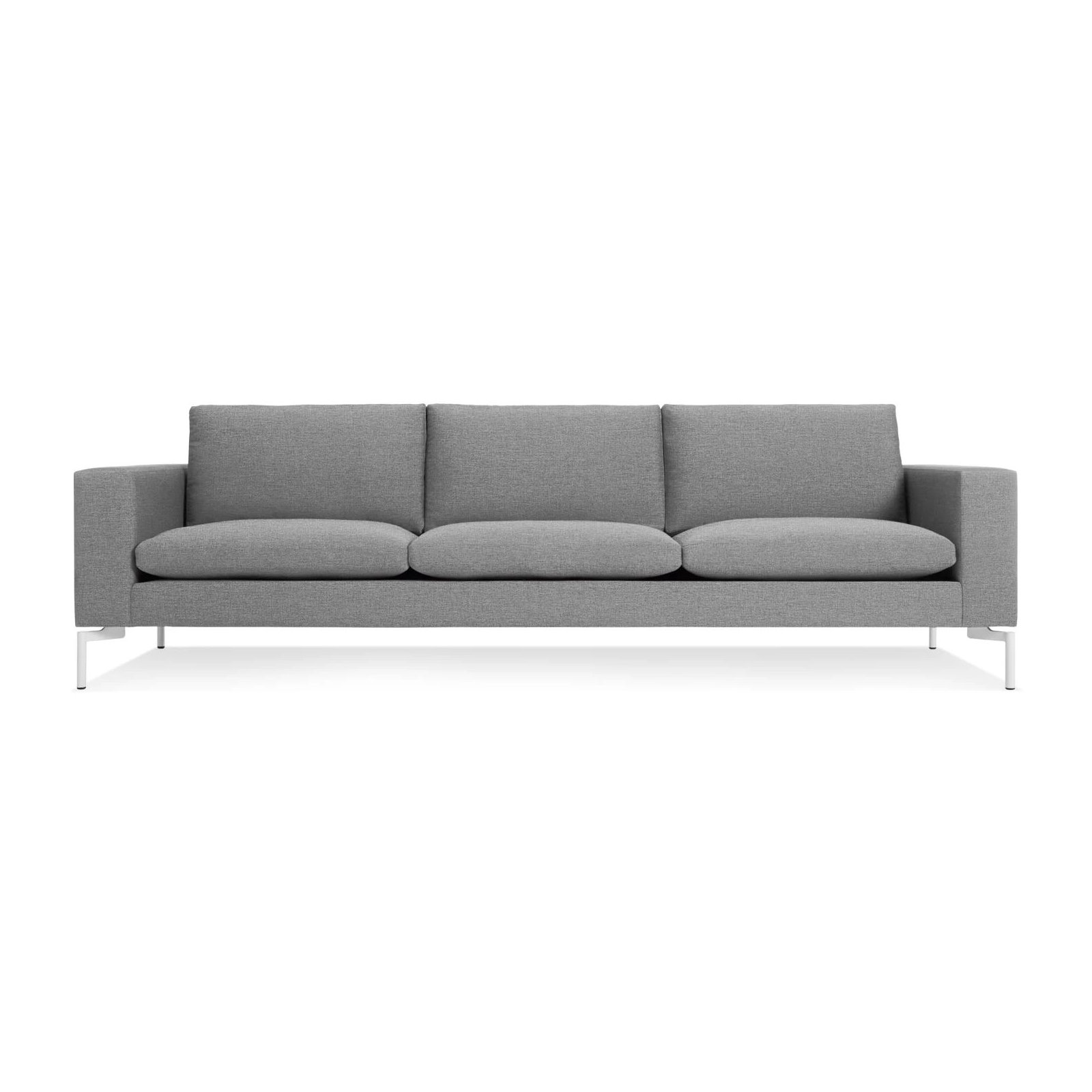 New Standard Upholstered Sofa, 32" H x 104" W x 35" D, White, Spitzer Gray 100% Polyester
