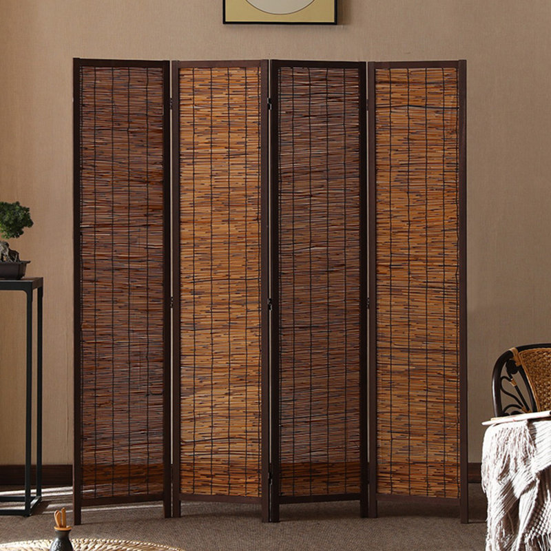 Paravent 4 panneaux en bois massif, H 70,87 po x l 62,99 po x P 1,97 po