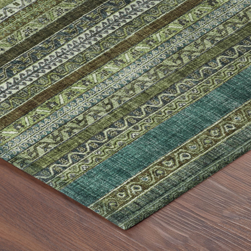 Tapis intérieur / extérieur lavable à la machine Chantille ACN2741, Vert, 2 pi 6 po x 3 pi 10 po