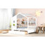 Lit double en bois avec 2 tiroirs, lit pour enfant avec tablette de rangement-539673046