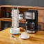 Ensemble de 6 tasses empilables en marbre blanc et or avec soucoupes et support | Ensemble de petit-déjeuner complet 9 oz-122829699-122829697